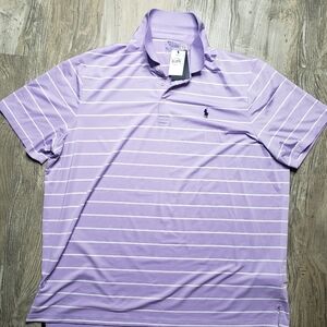 Polo by Ralph Lauren Purple and White Striped Polo Shirt